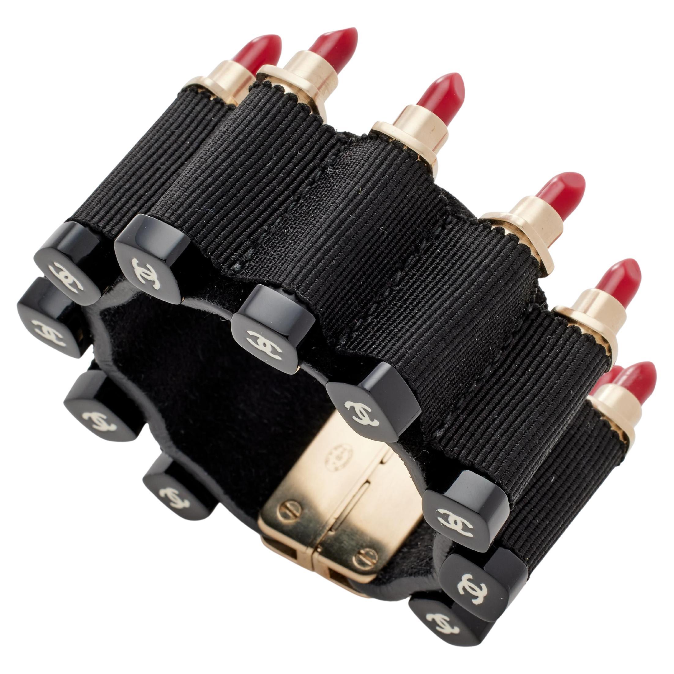 Chanel Lipstick Ammunition Cuff Bracelet 2014 In Good Condition For Sale In Scottsdale, AZ