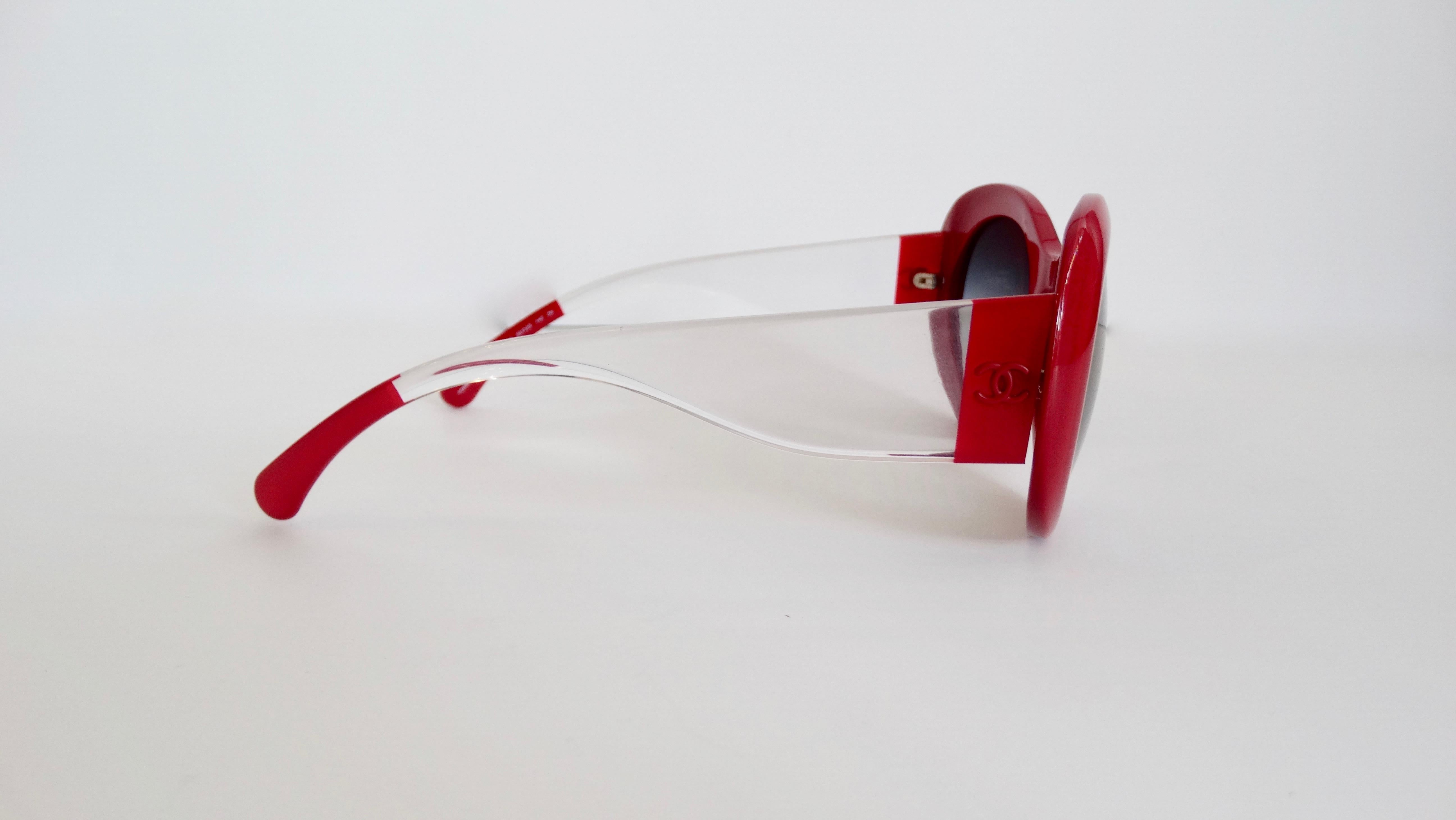 Chanel Lipstick Red Crystal Dream Sunglasses In Good Condition In Scottsdale, AZ