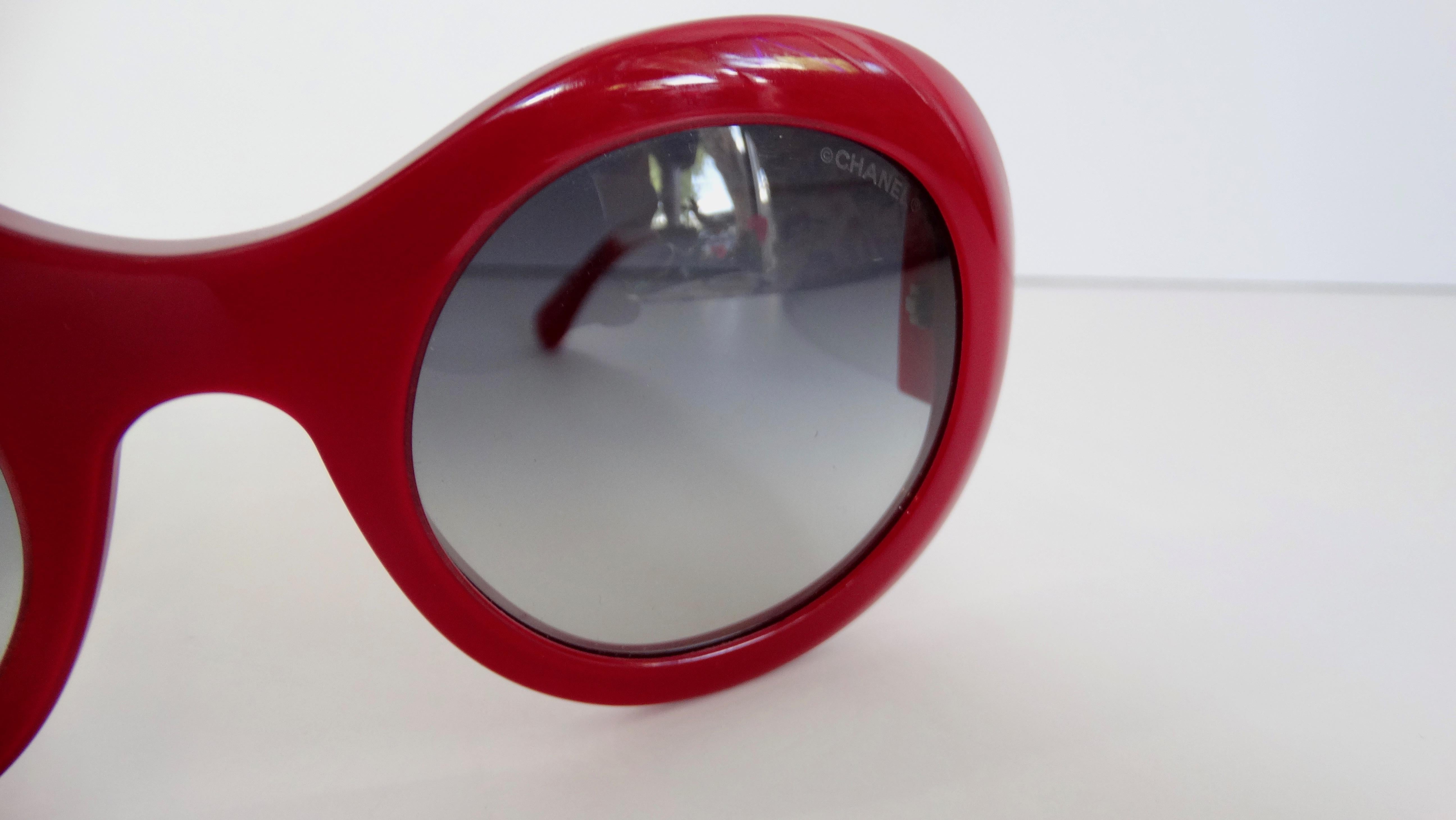 Women's or Men's Chanel Lipstick Red Crystal Dream Sunglasses