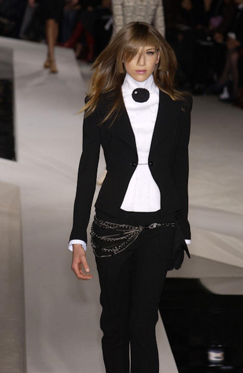 Chanel Little Black Jacket Tuxedo-Style Evening Jacket Blazer with Chain Detail 2