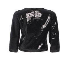 UNWORN Black Chanel Black Sequin Cropped "Little Black Jacket" Blazer 36