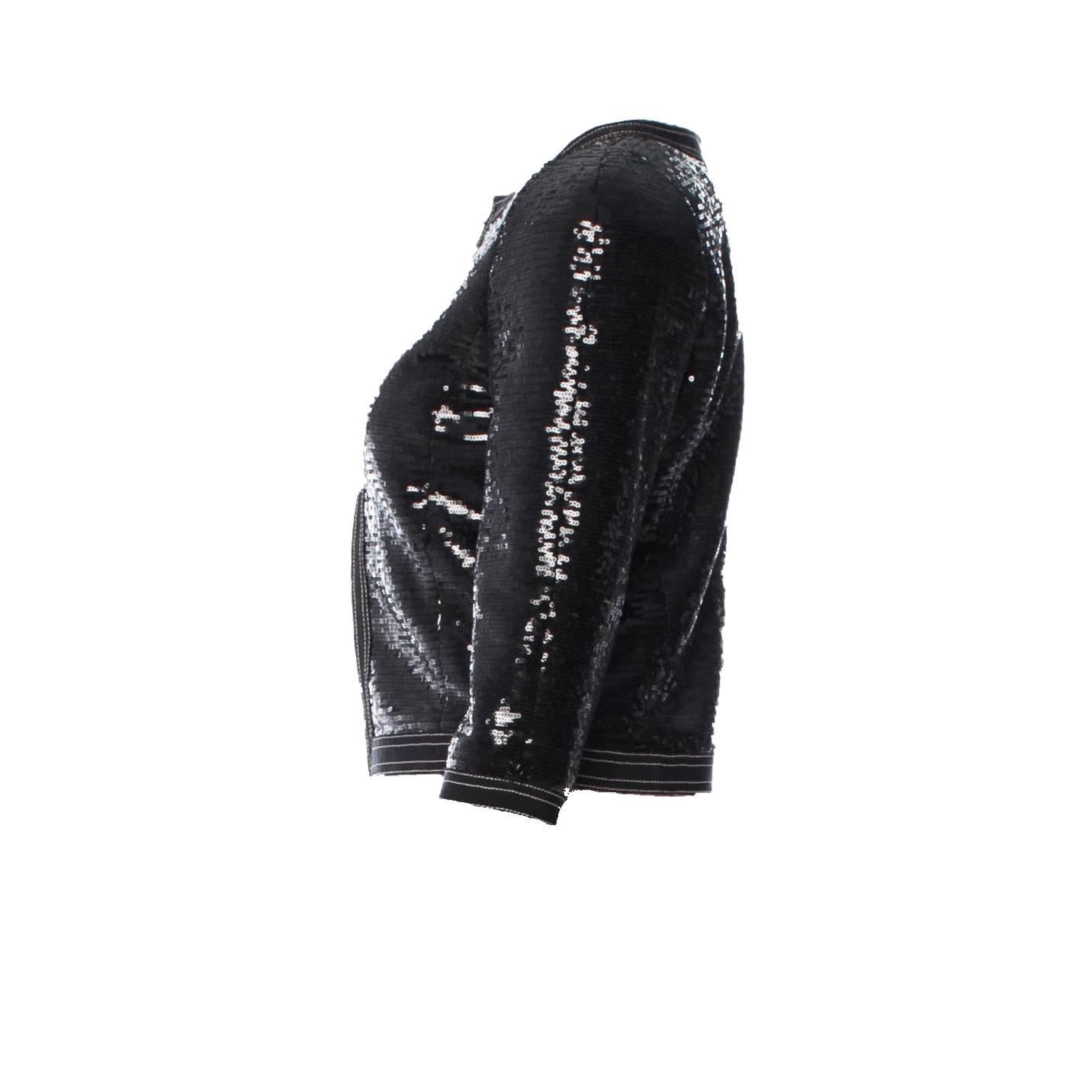 UNWORN Schwarzer Chanel Blazer mit schwarzen Pailletten 