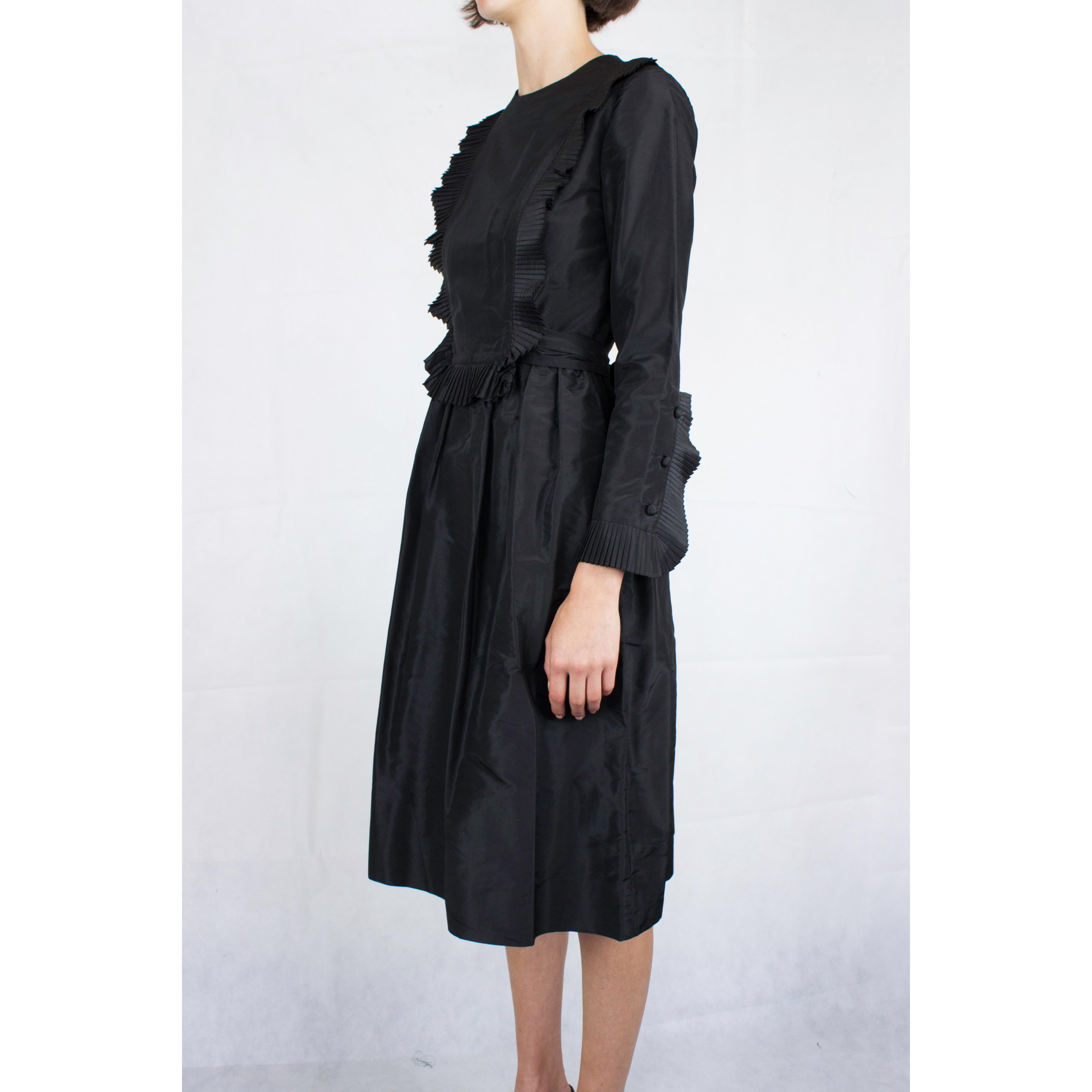 Chanel little black silk dress, Circa 1970 In Excellent Condition In London, GB
