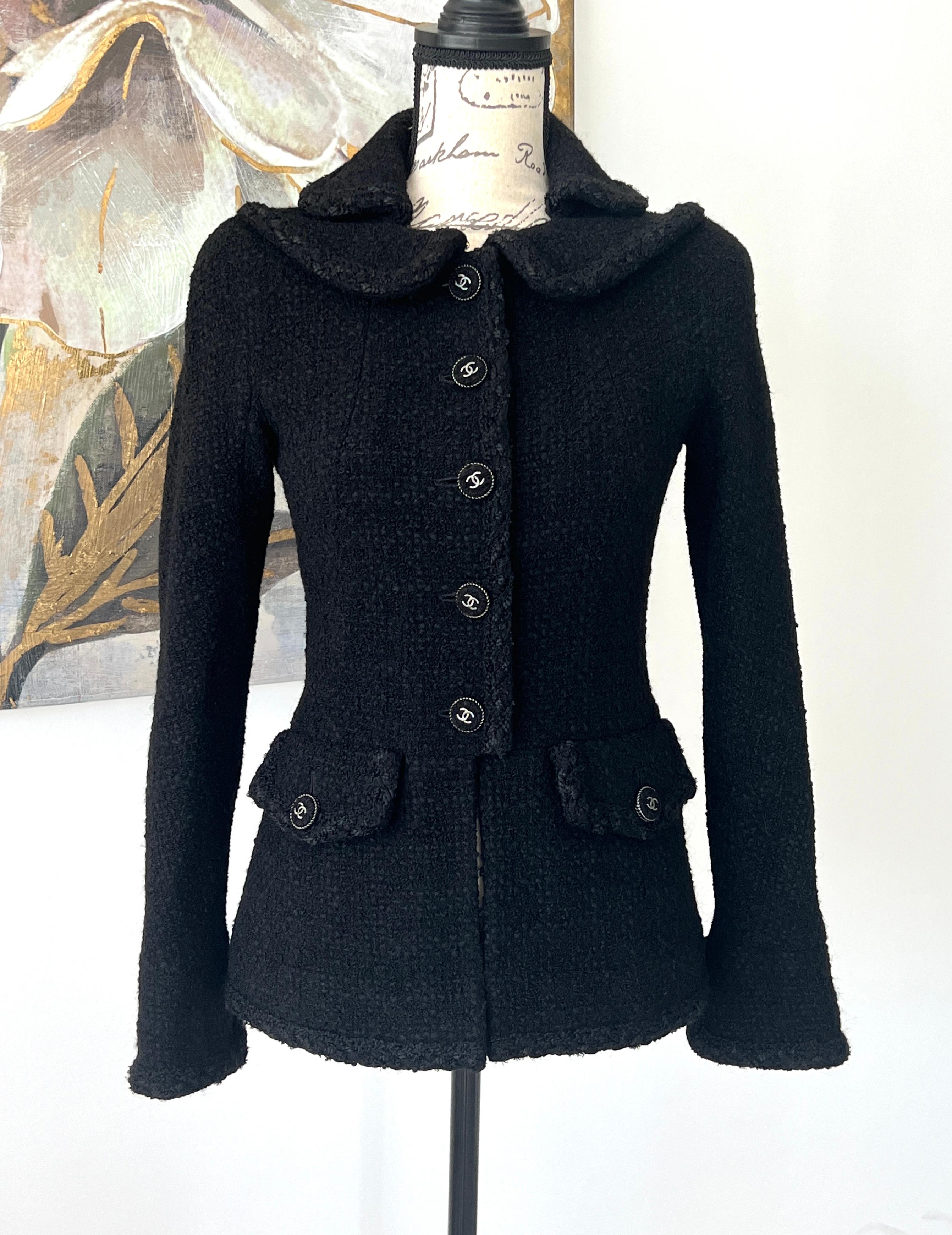 Chanel Little Black Tweed Jacket  7