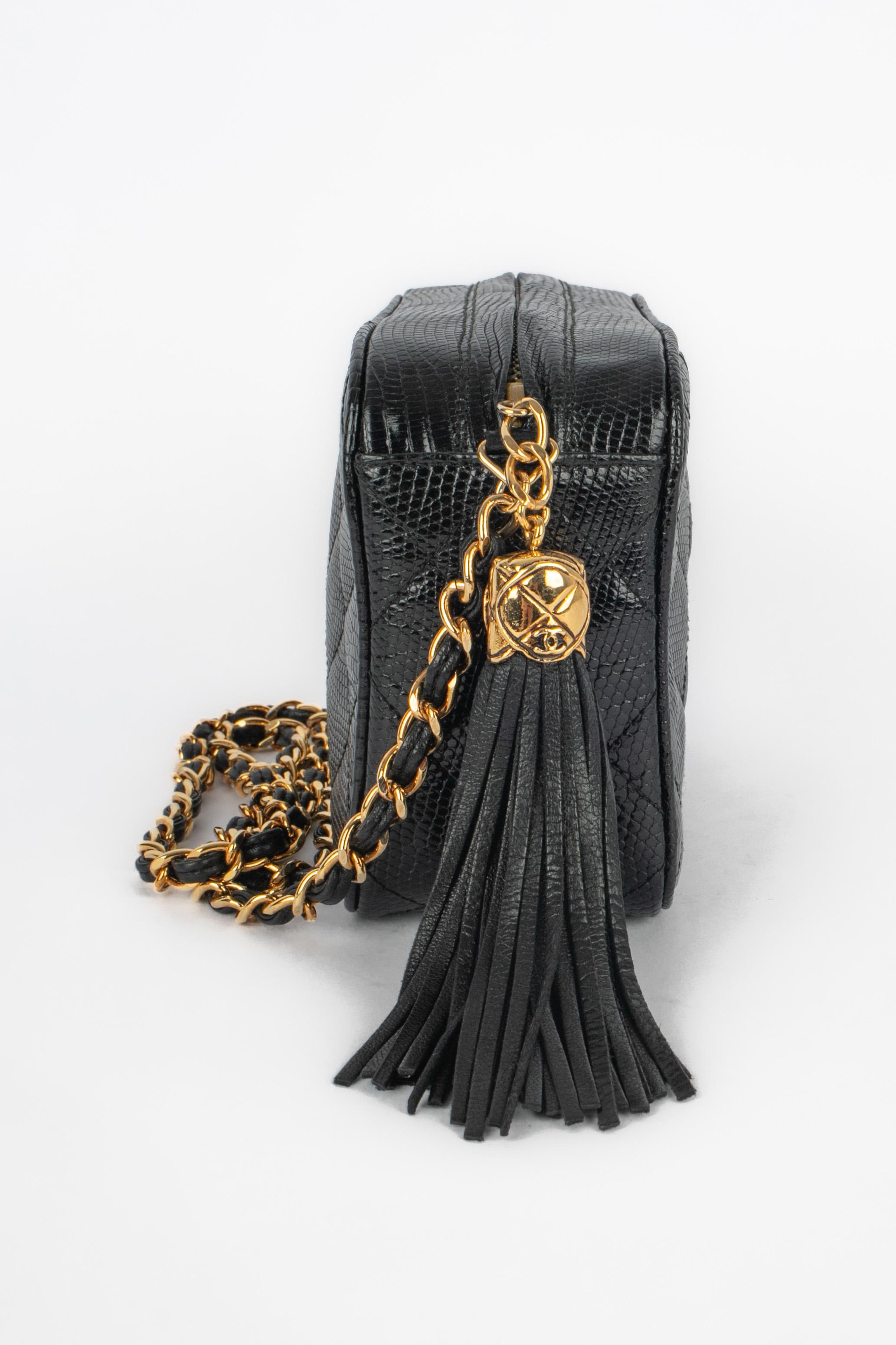 Bolso lagarto Chanel 1990 Negro en venta