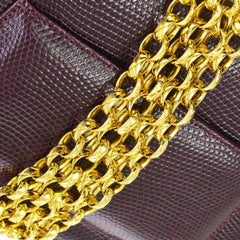 Chanel Lizard Leather Small Party Kelly Style Box Evening  Shoulder Flap Bag