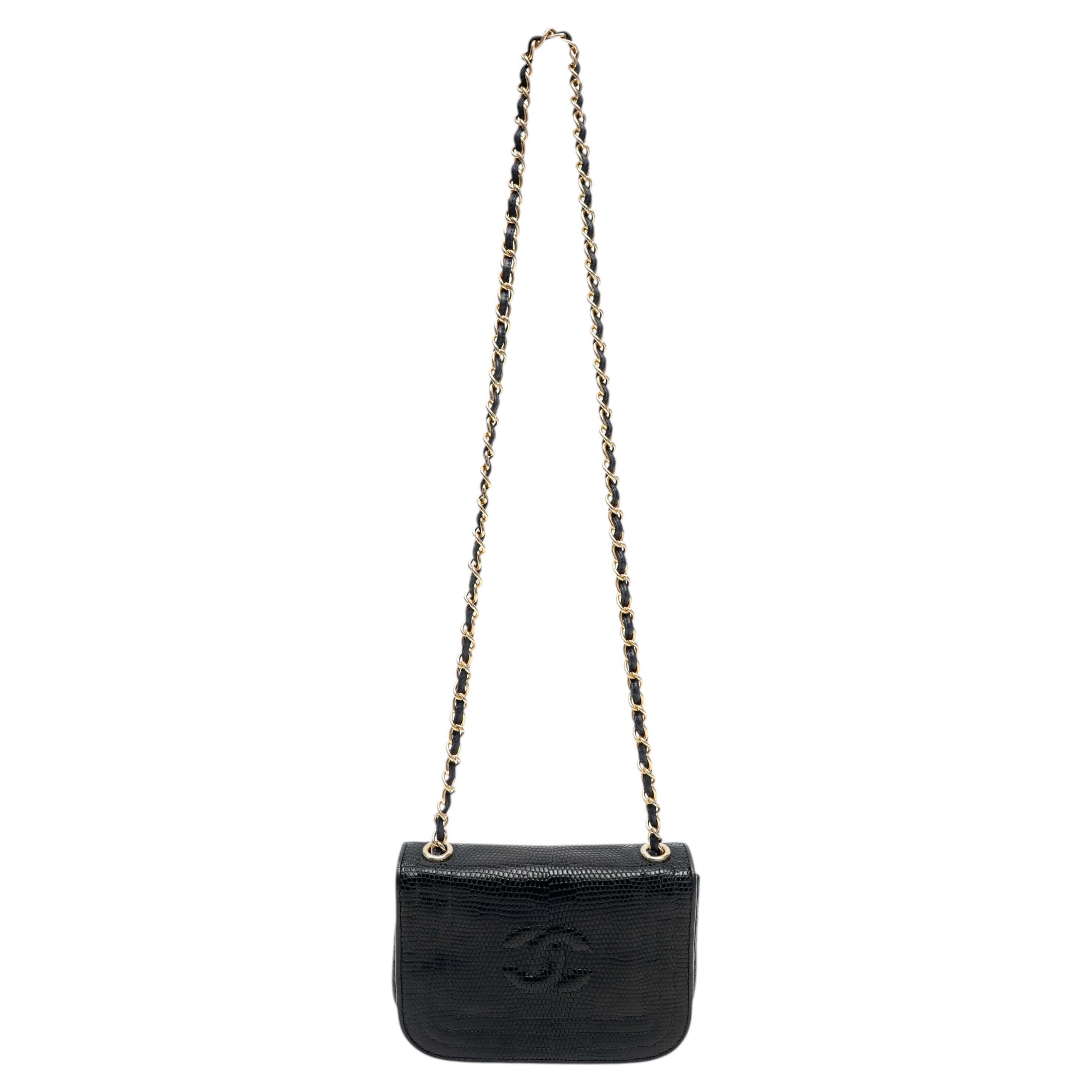 Chanel Lizard Mini Flap Bag w Gold Hardware