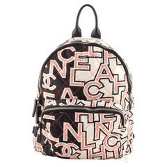 Chanel Logo Backpack Quilted Printed Nylon Medium