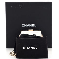 Chanel Logo Box Frame Clutch with Chain Quilted Lambskin Mini