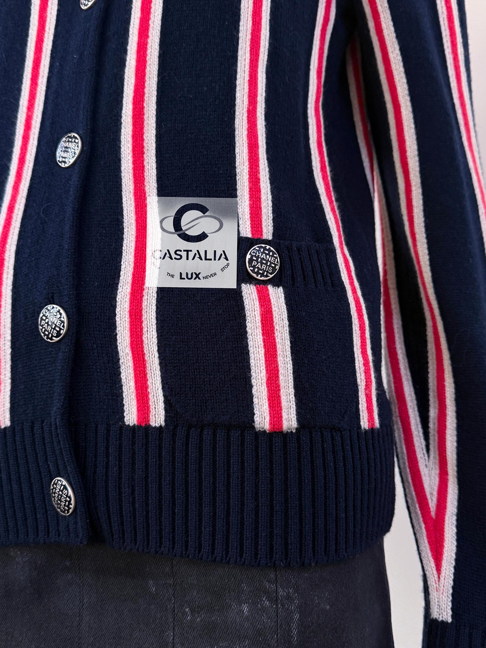 Chanel Logo Buttons Cashmere Cardigan 38 FR 6