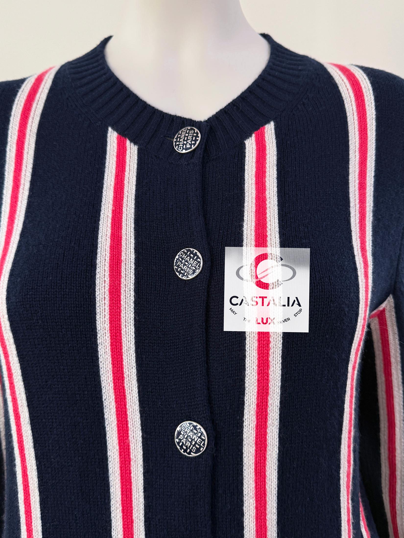 Chanel Logo Buttons Cashmere Cardigan 38 FR 1