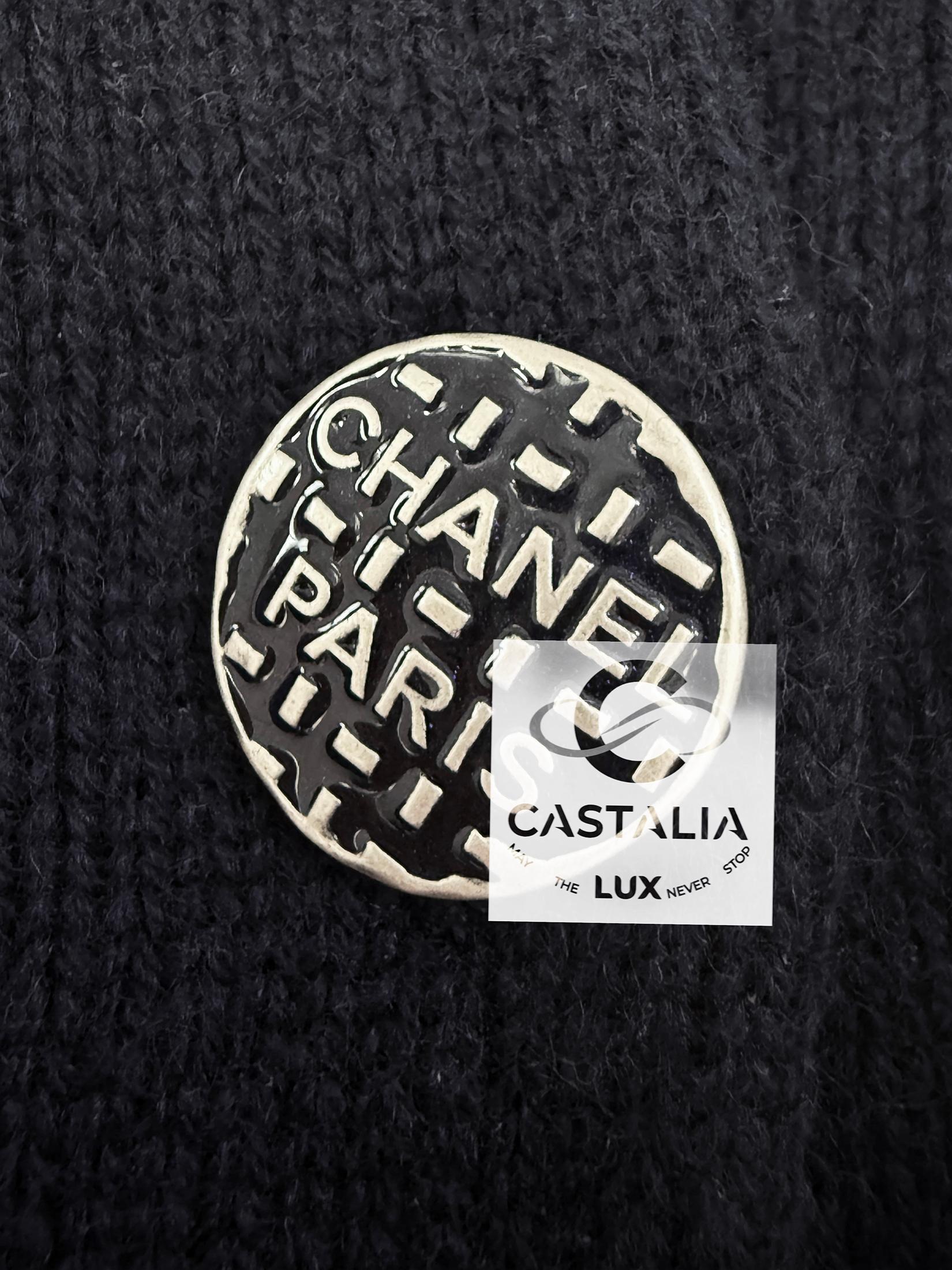 Chanel Logo Buttons Cashmere Cardigan 38 FR 2