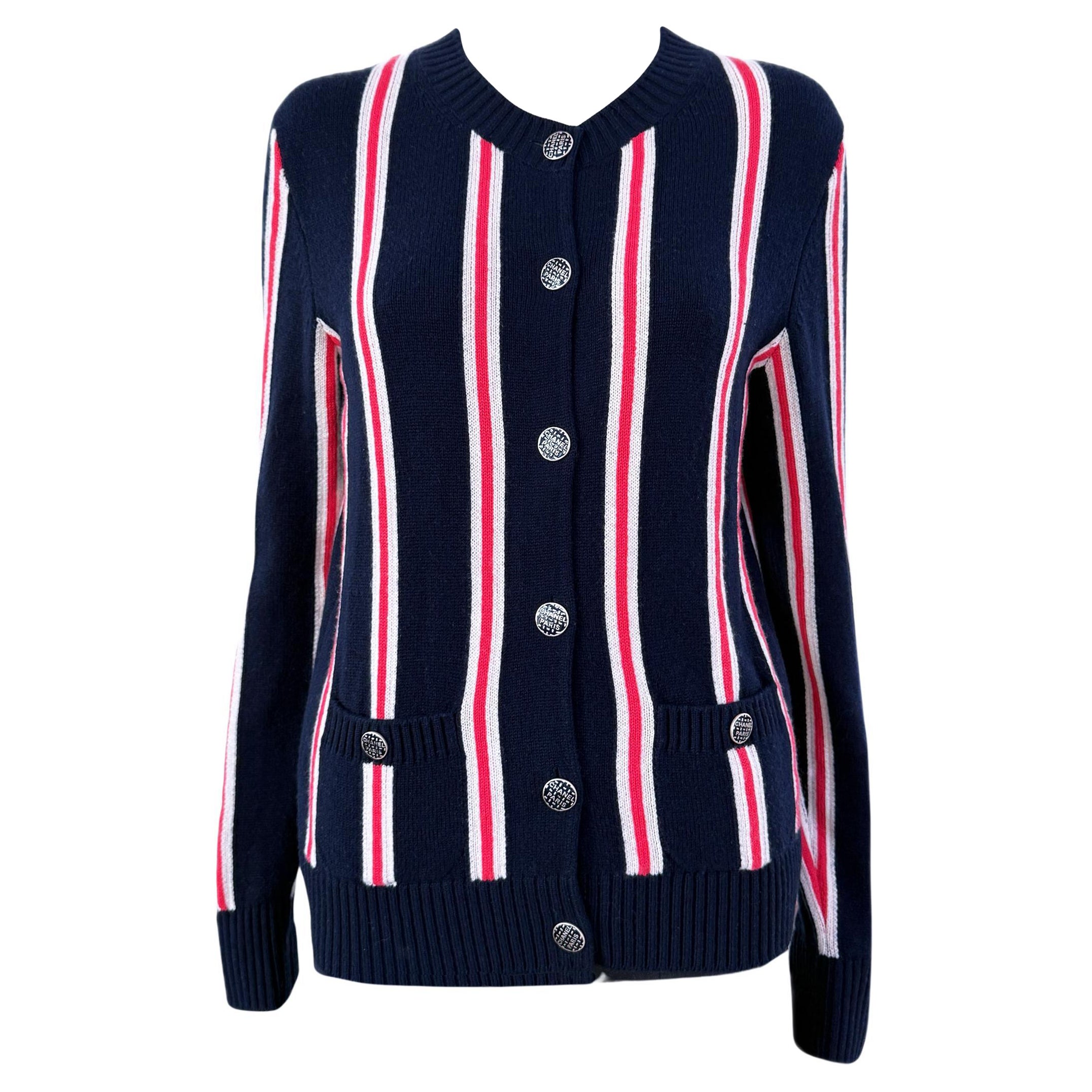 Chanel Logo Buttons Cashmere Cardigan 38 FR