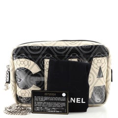 Chanel Logo Camera Bag Printed Coated Canvas Medium