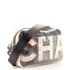 Chanel Logo Camera Bag Printed Coated Canvas Medium