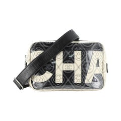 Chanel Logo Camera Bag Printed Coated Canvas Medium