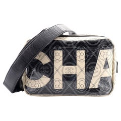 Chanel Logo Camera Bag Printed Coated Canvas Medium