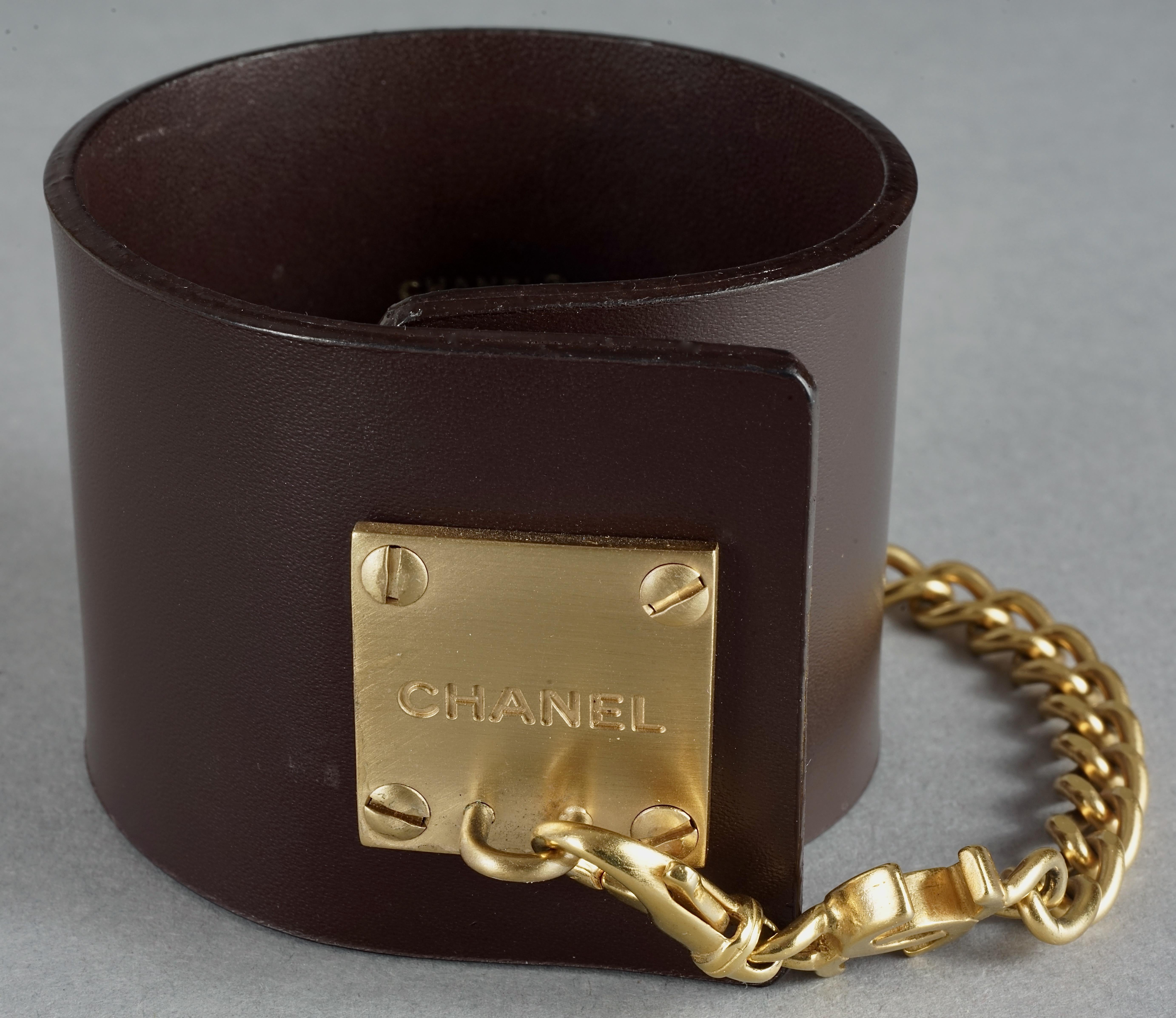 chanel leather cuff bracelet