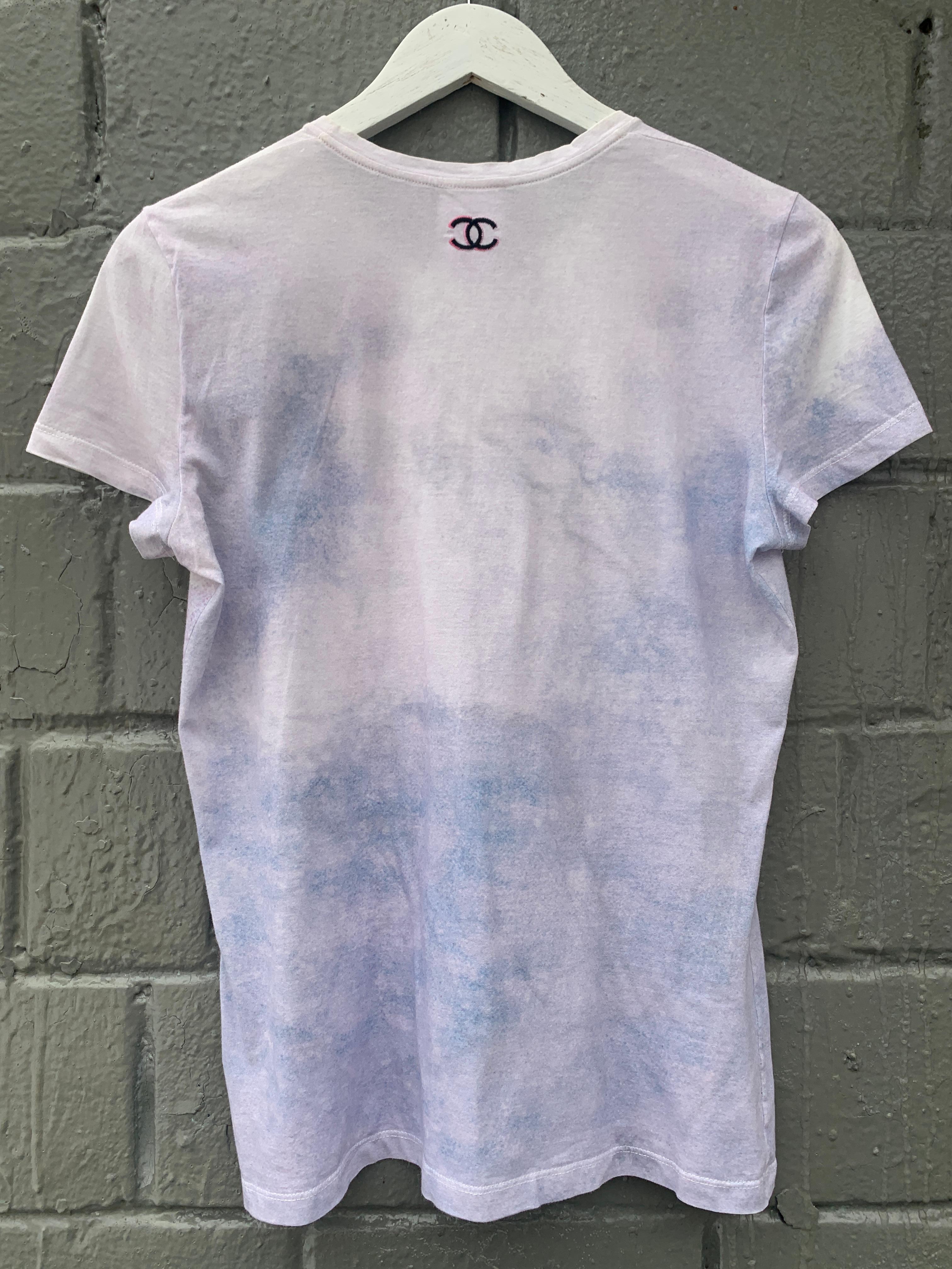 Chanel Logo Coco Chanel Smoking Printed T-Shirt Pre-Owned For Sale 8