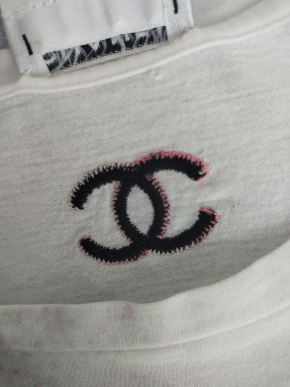 Chanel Logo Coco Chanel Smoking Printed T-Shirt Pre-Owned  For Sale 13