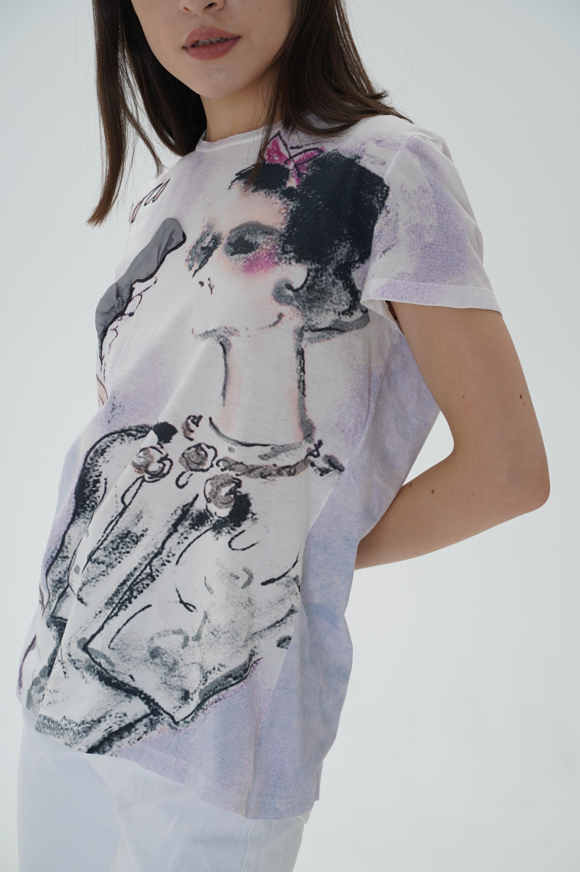 Women's or Men's Chanel Logo Coco Chanel Smoking Printed T-Shirt Pre-Owned For Sale