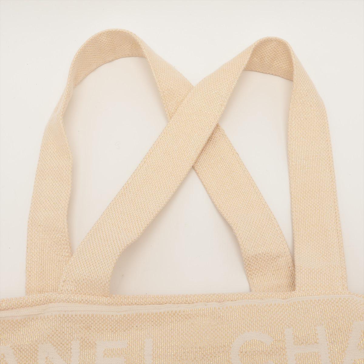 Chanel Logo Cotton Fringe Tote Bag Ivory with Towel and Pochette For Sale 1
