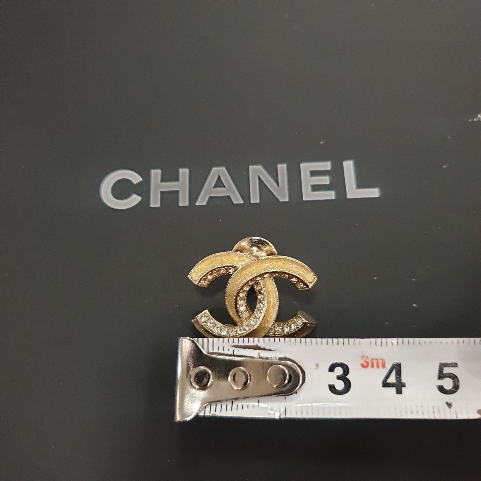 Women's Chanel Logo Crystal Pin Brooch