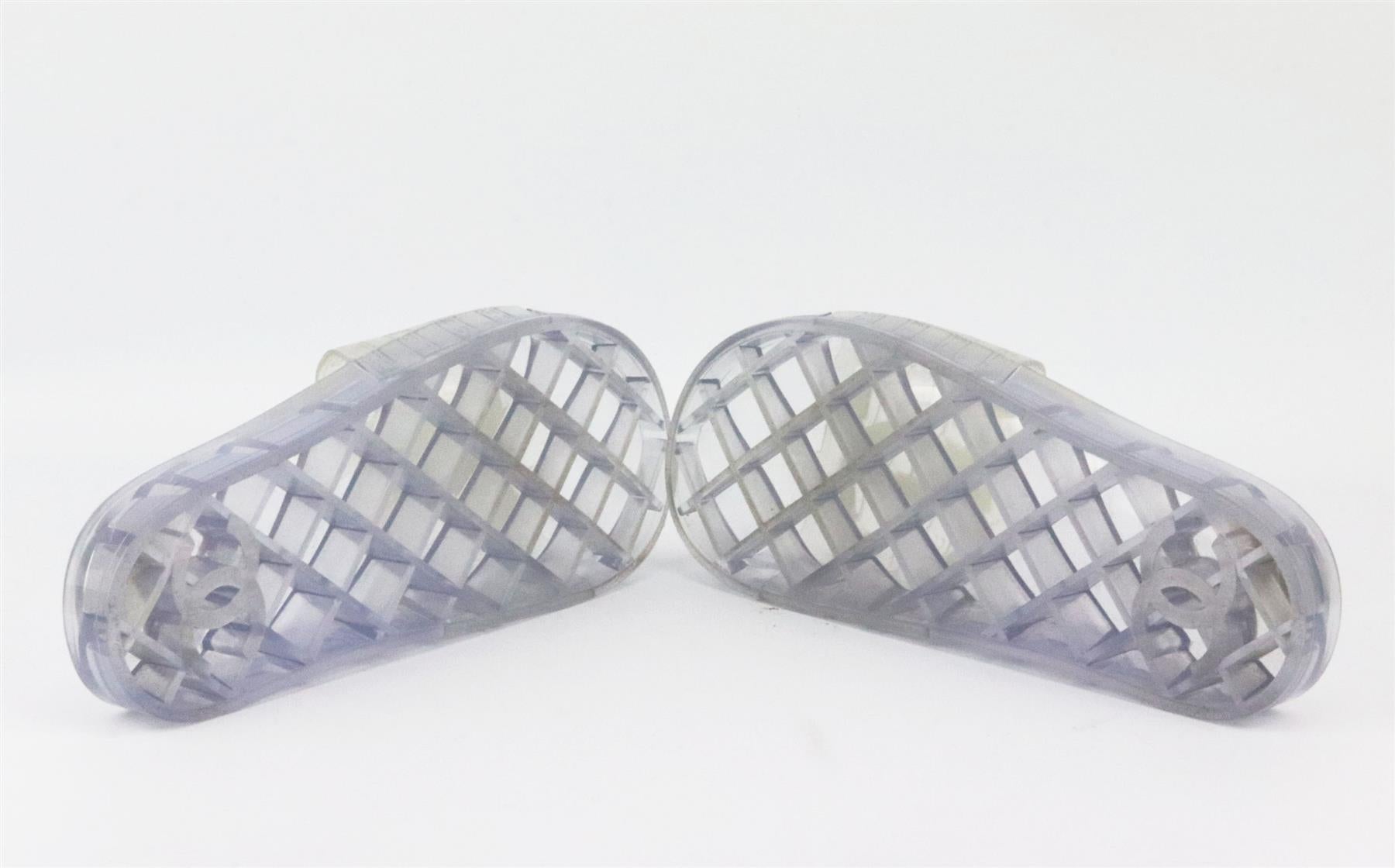 chanel clear jelly slides