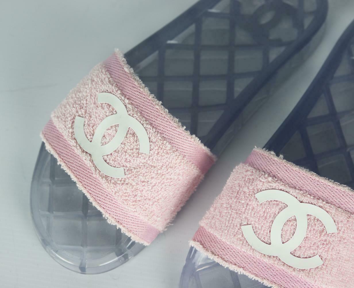 chanel terry slides