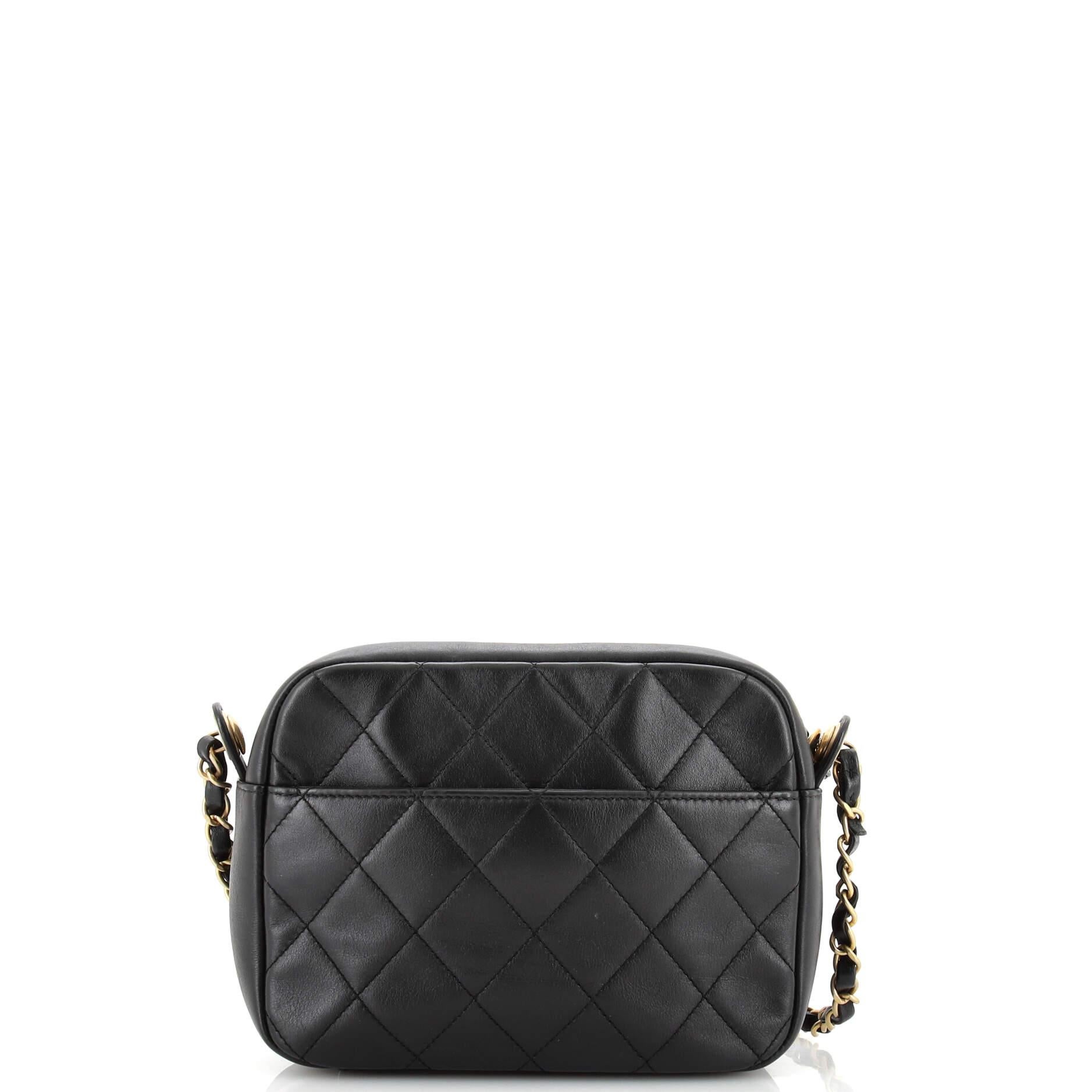 Women's Chanel Logo Enchained Camera Case Quilted Calfskin