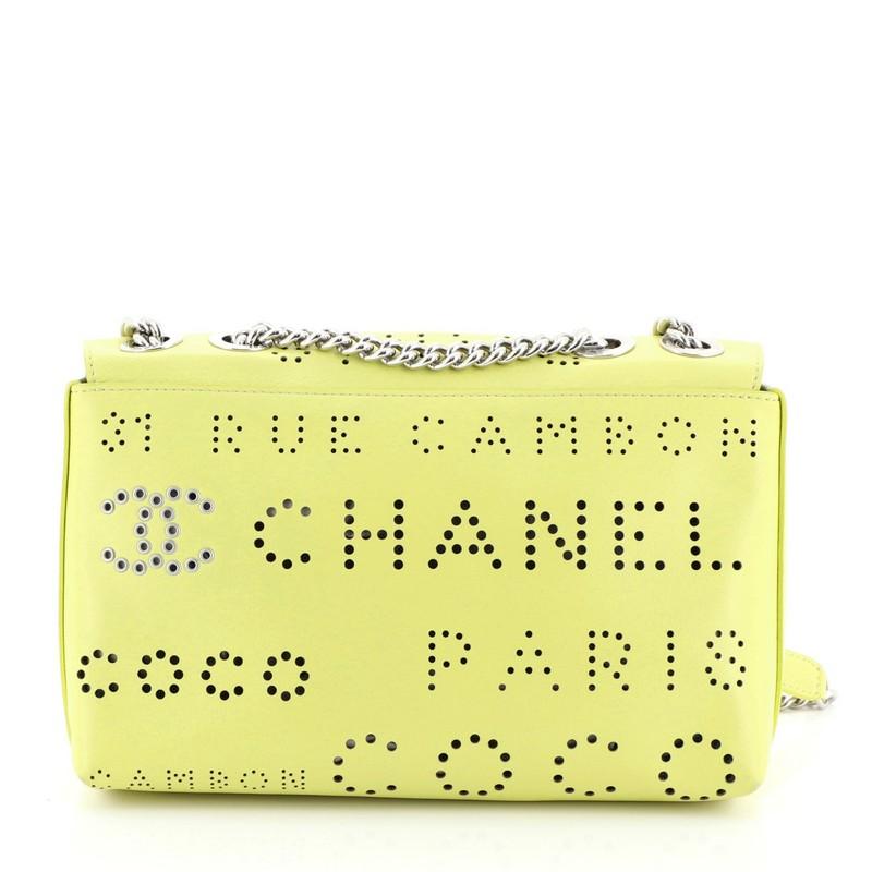 Chanel Logo Eyelets Flap Bag Perforated Calfskin In Good Condition In NY, NY