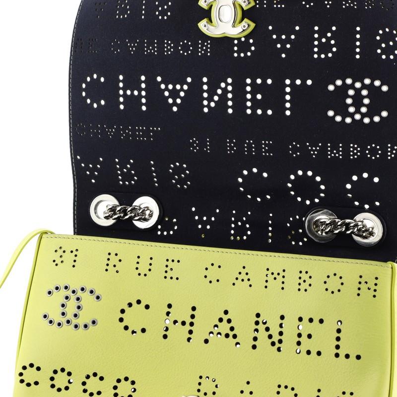 Chanel Logo Eyelets Flap Bag Perforated Calfskin 4