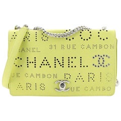 Chanel Logo Eyelets Flap Bag Perforated Calfskin