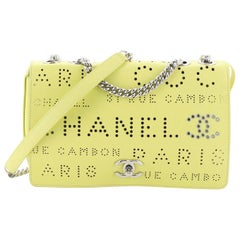 Chanel Logo Eyelets Flap Bag Perforated Calfskin