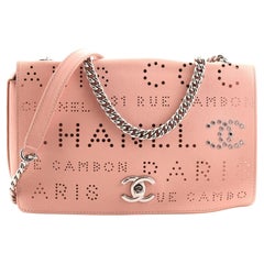 Chanel Logo Eyelets Flap Bag Perforiertes Kalbsleder