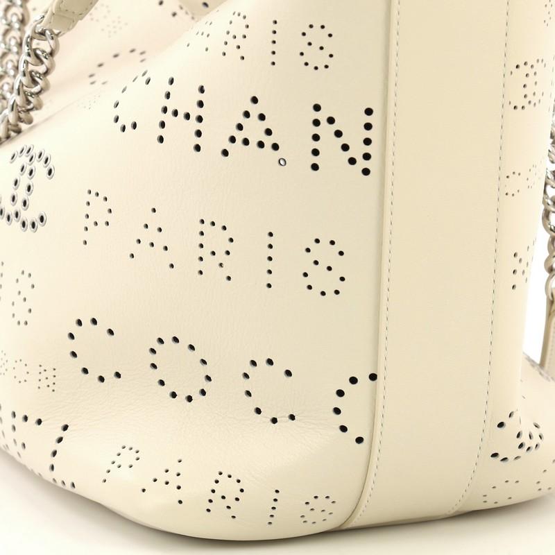 Chanel Logo Eyelets Shopping Tote Perforated Calfskin Medium 1
