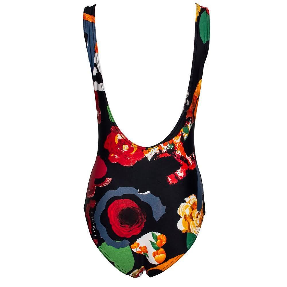 Chanel Logo Floral Swimsuit circa 1990s  1