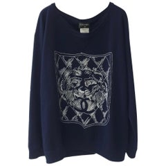 Used Chanel Logo Lion Cashmere Sweater