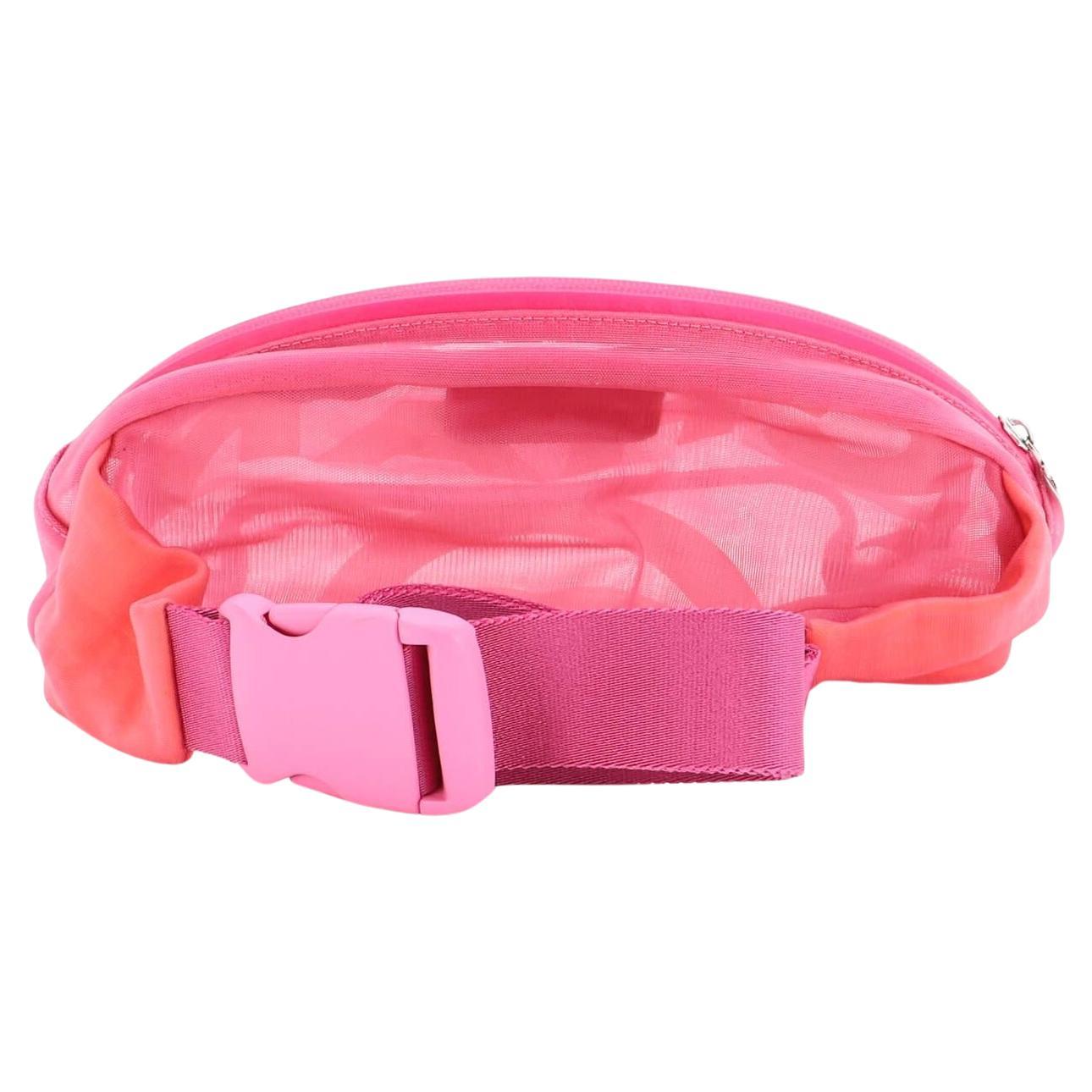 Chanel 2019 Logo Magenta Neon Pink Nylon Mesh CC Waist Fanny Pack Belt Bag For Sale 1