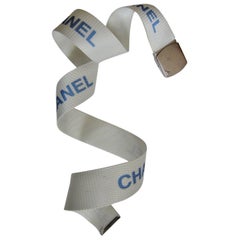 Chanel Logo Military White Belt 1990s