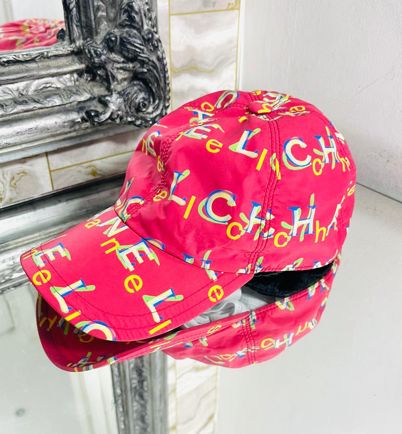 Red Chanel Logo Nylon Cap For Sale