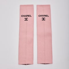 Chanel Logo Pink Knit Leg Warmers Gaiters