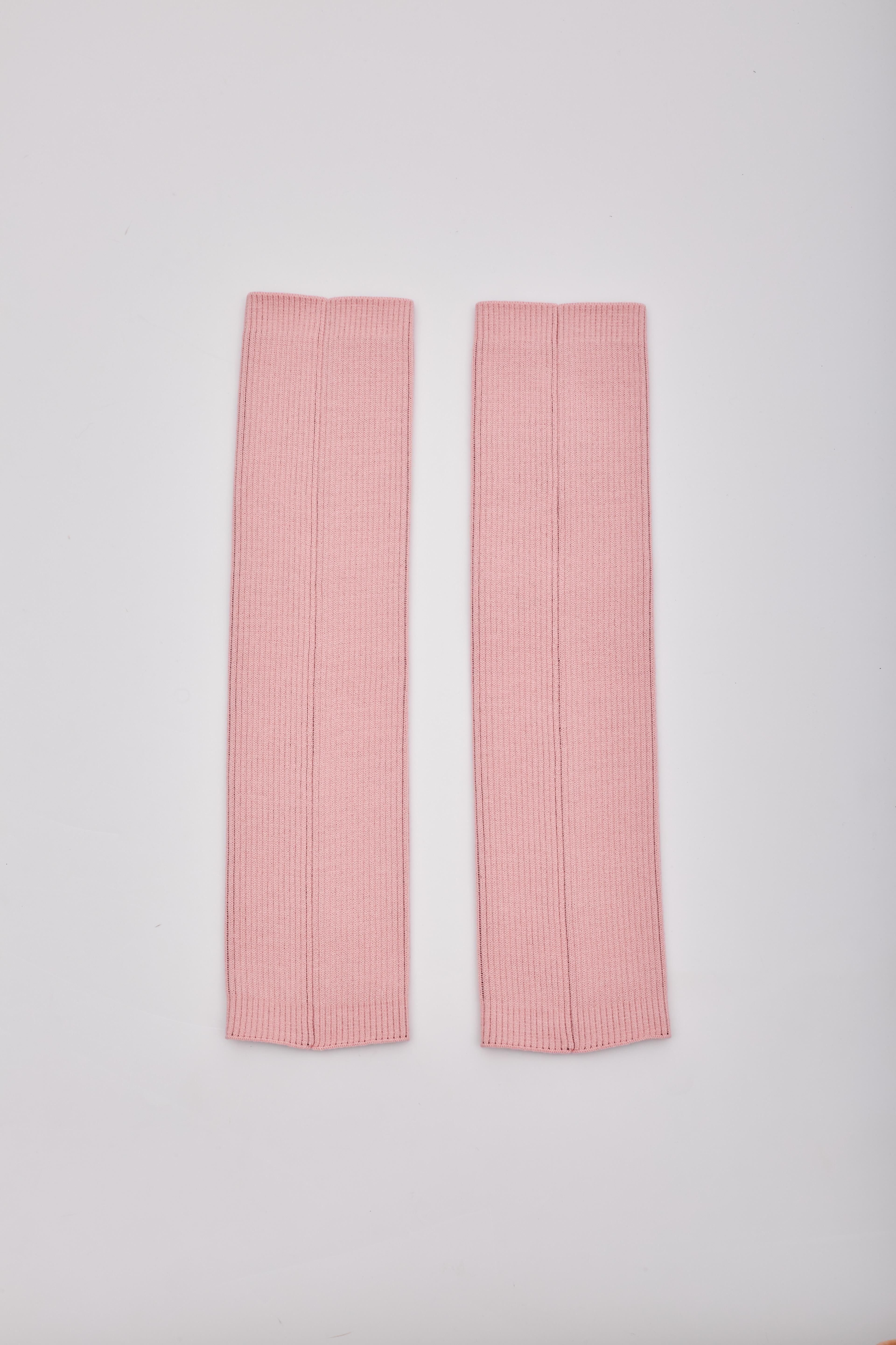 Women's Chanel Logo Pink Knit Leg Warmers Gaiters For Sale