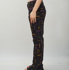 Chanel Logo Printed Black Graffiti Denim Jeans (Size 30) 2022