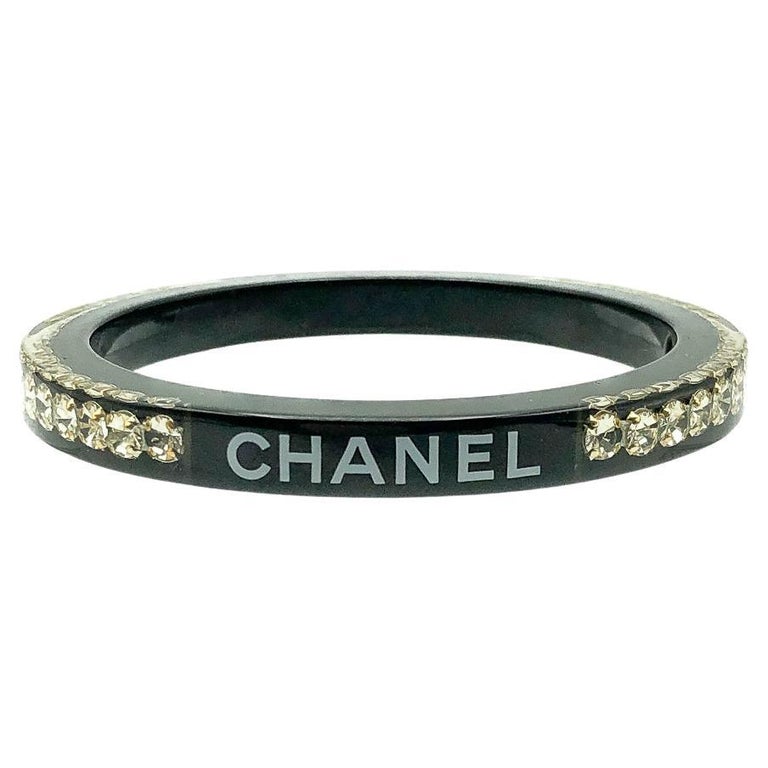 CHANEL Vintage Bangle Bracelet Chain Style Cuff CC Logo Coco Gold Plated  Metal