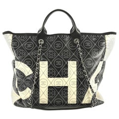 Chanel Logo Shopping Tote Printed Coated Canvas Large Chanel Logo Shopping Tote Printed Coated Canvas Large