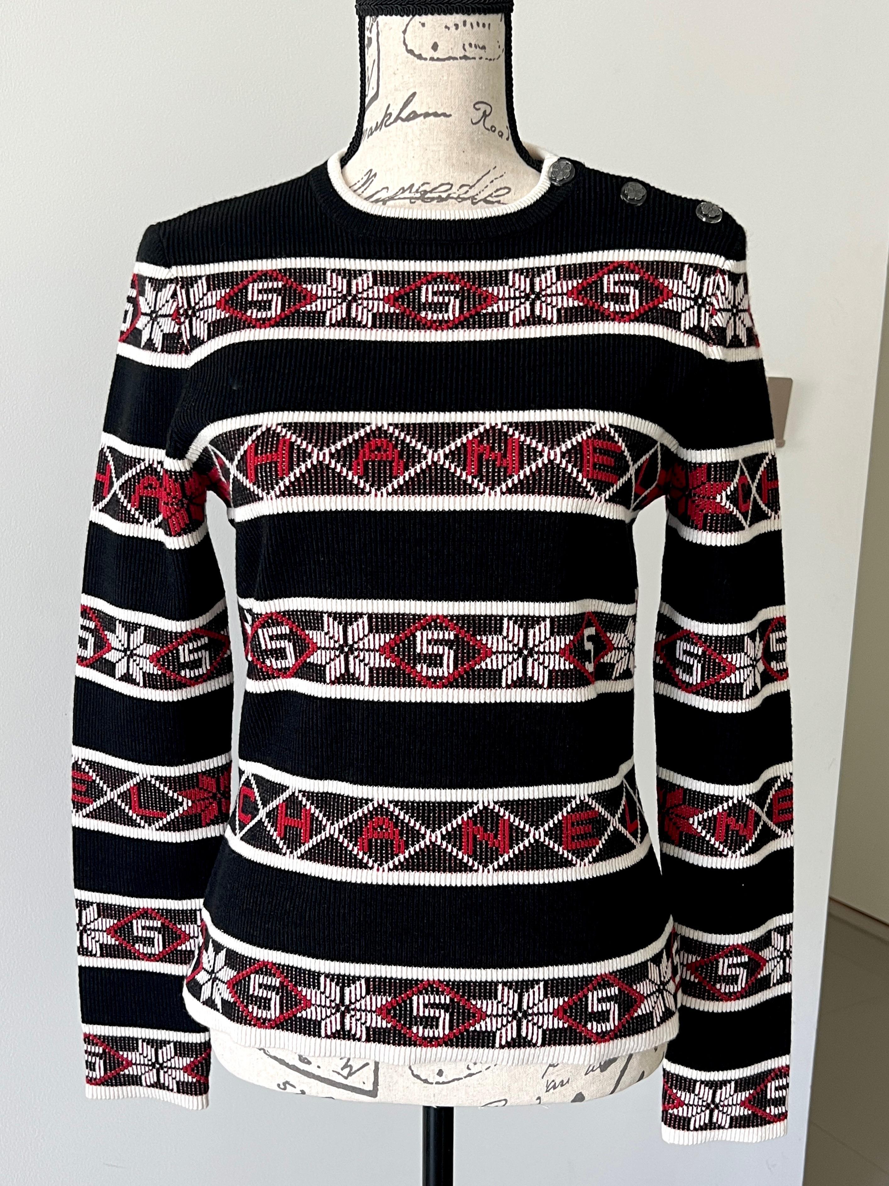 Chanel Logo Schneeflocken-Laufsteg-Pullover 2019 für Damen oder Herren im Angebot