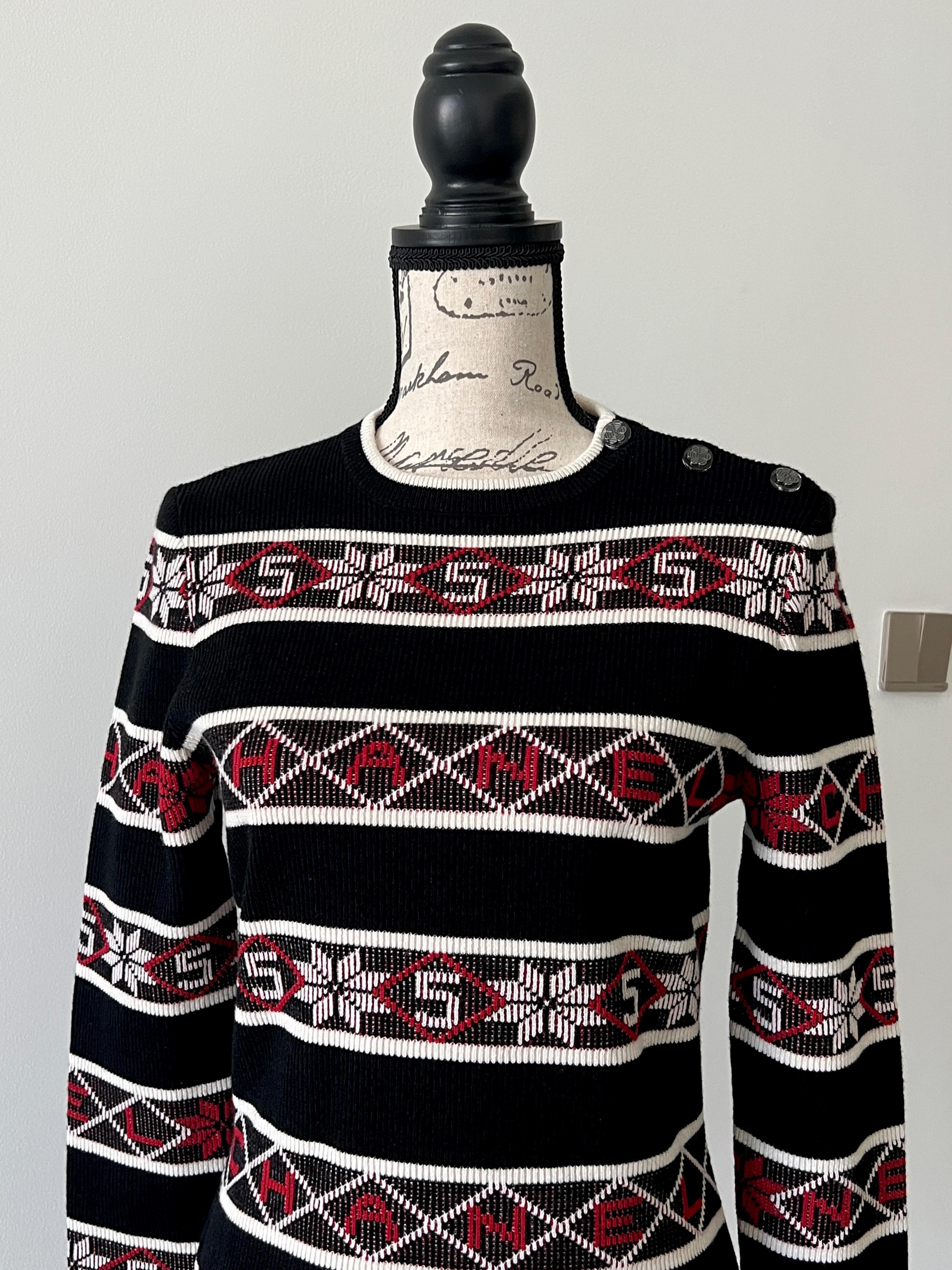 Chanel Logo Schneeflocken-Laufsteg-Pullover 2019 im Angebot 2
