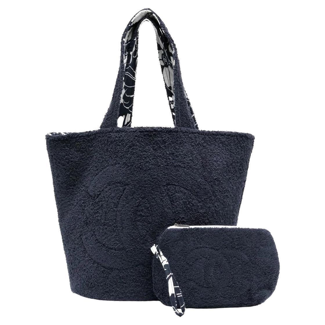 Chanel Terry-Cloth Cotton Beach Bag and Towel Set at 1stDibs