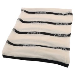 Chanel Logo Streifen Schwarz & Weiß Halstuch